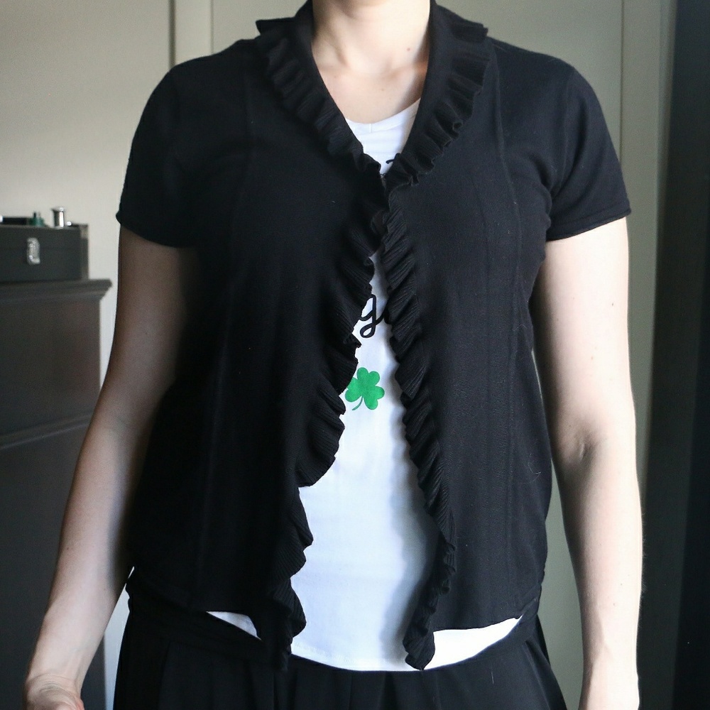 Black Short Sleeved Cardigan